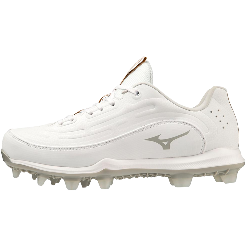 Women's 9-Spike Advanced Finch Elite 6 Low TPU, Mizuno Women's 9-Spike Advanced Finch Elite 6 Low TPU in 0000-White left outside profile
