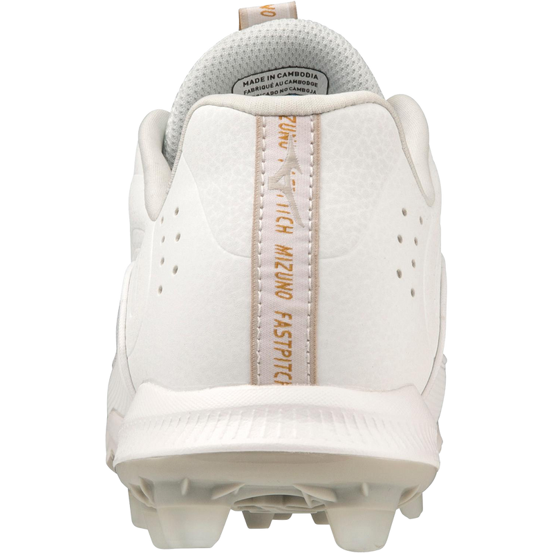 Women's 9-Spike Advanced Finch Elite 6 Low TPU, Mizuno Women's 9-Spike Advanced Finch Elite 6 Low TPU in 0000-White back