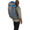 Osprey Exos Pro 55 in Dale Grey/Agam Blue on model back right