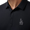 TravisMathew Dodgers Playoff Pitch Polo chest detail