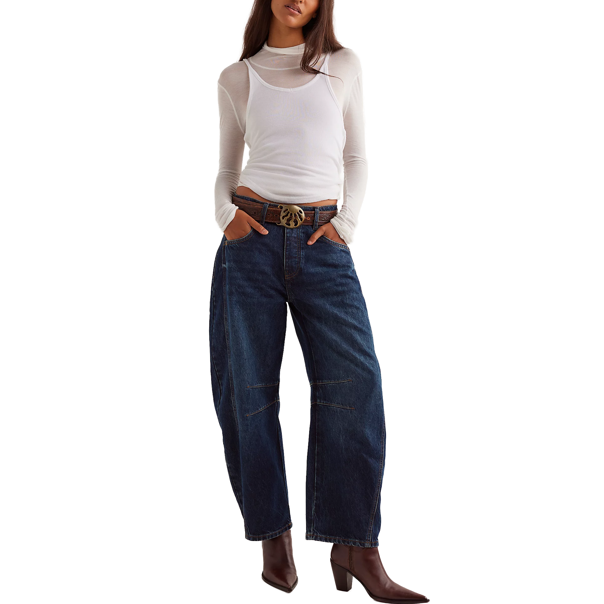 Women's Good Luck Mid Rise Barrel Jeans alternate view