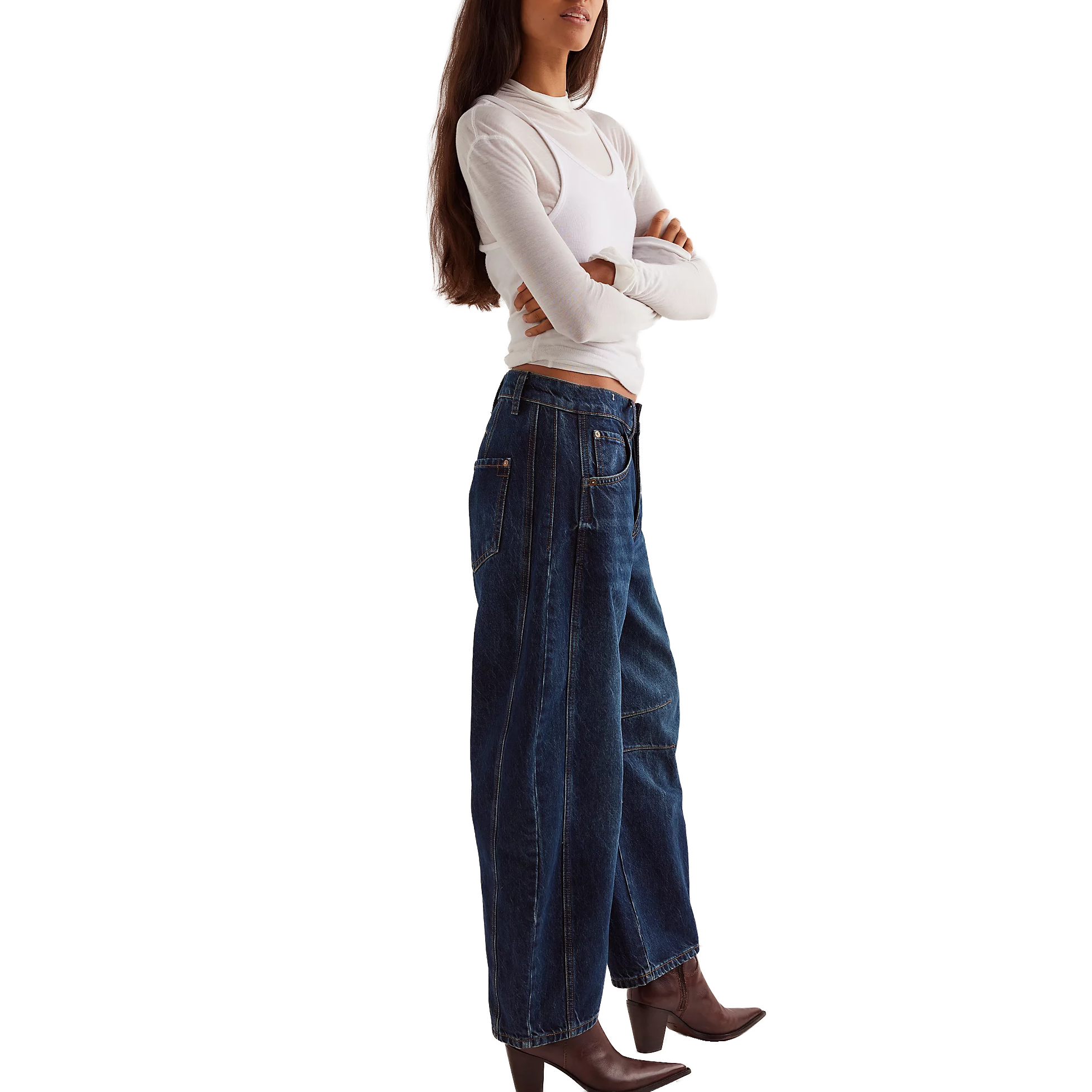 Women's Good Luck Mid Rise Barrel Jeans alternate view