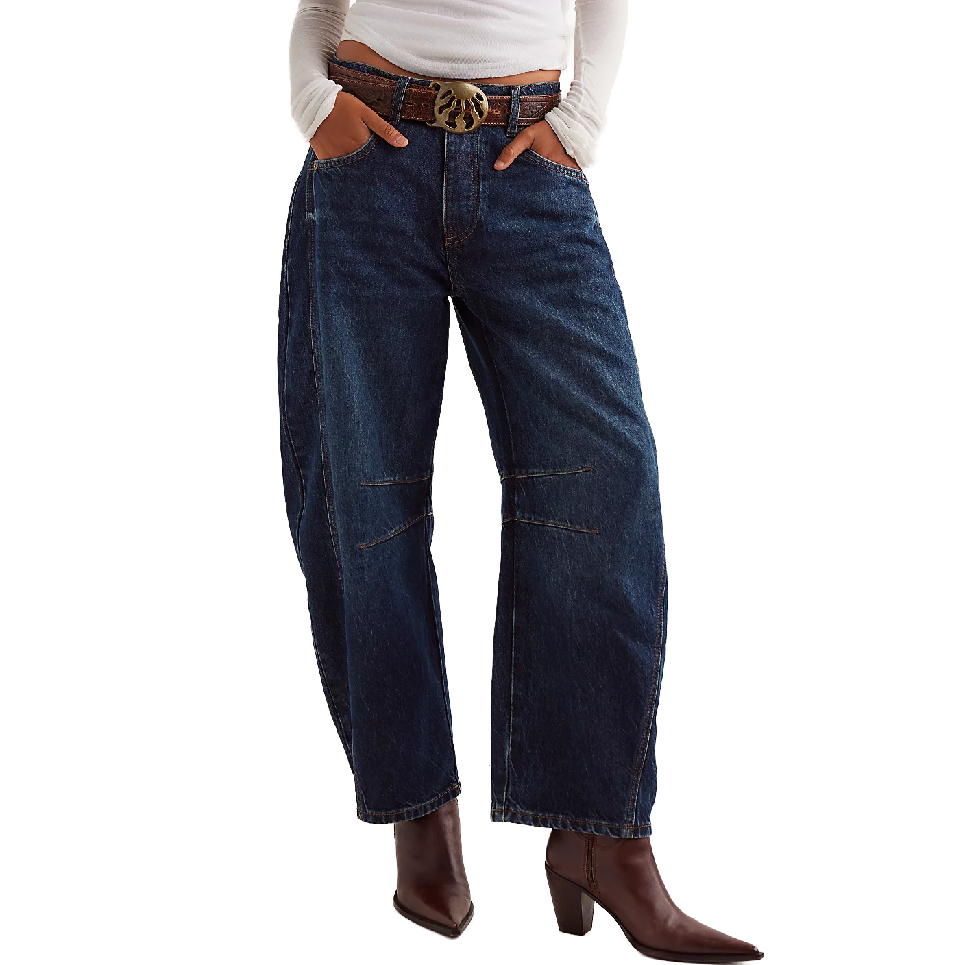 Women's Good Luck Mid Rise Barrel Jeans alternate view