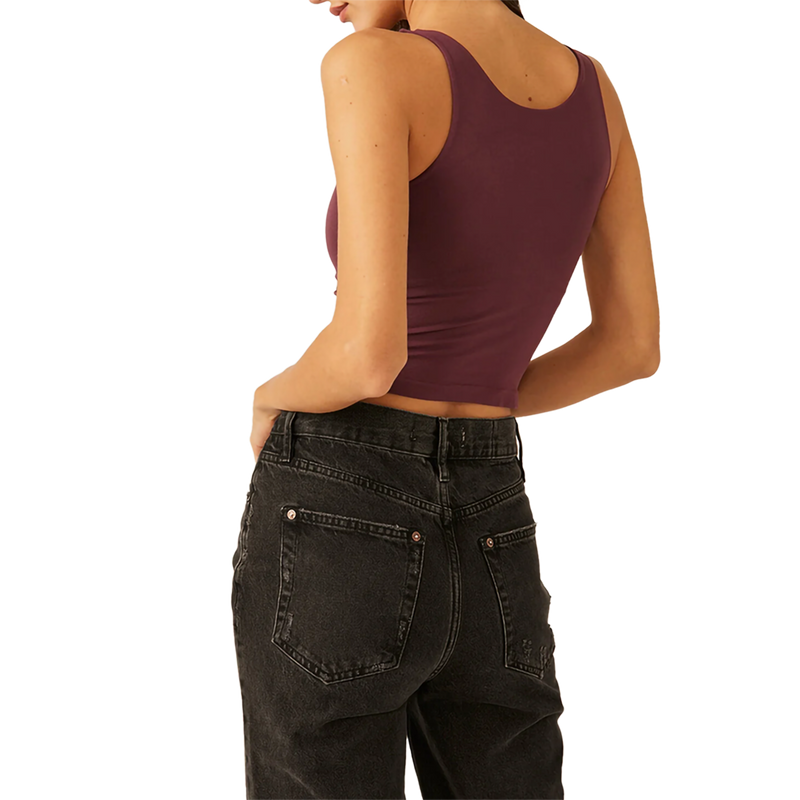 Women's Clean Lines Cami, Free People Women's Clean Lines Cami in 6625-Precious Wine back
