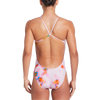 Nike Swim Women's Women's Hydrastrong Print Cutout One Piece in 681 Pink Foam back