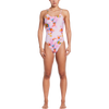 Nike Swim Women's Women's Hydrastrong Print Cutout One Piece in 681 Pink Foam front