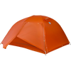 Big Agnes Copper Spur UL3 in Tangelo with rainfly partially unzipped