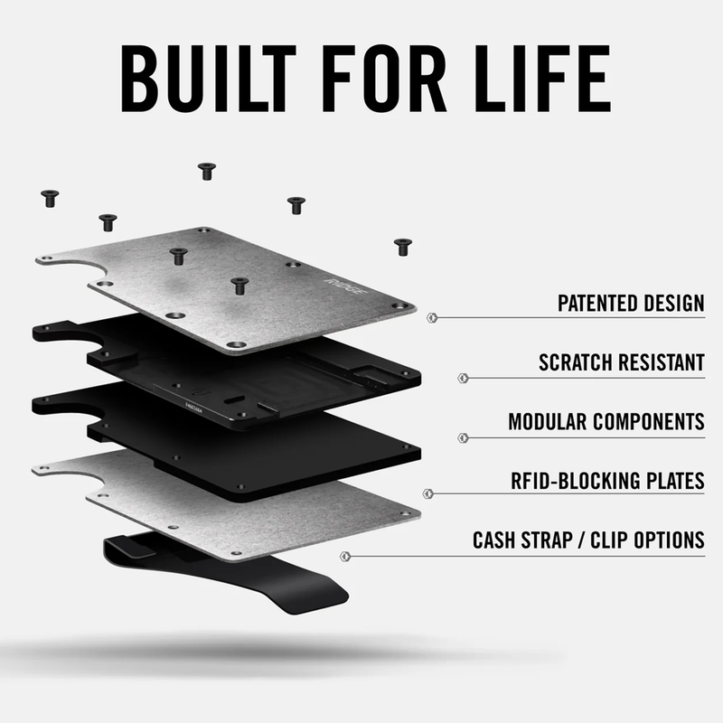 Carbon Fiber Wallet with Cash Strap