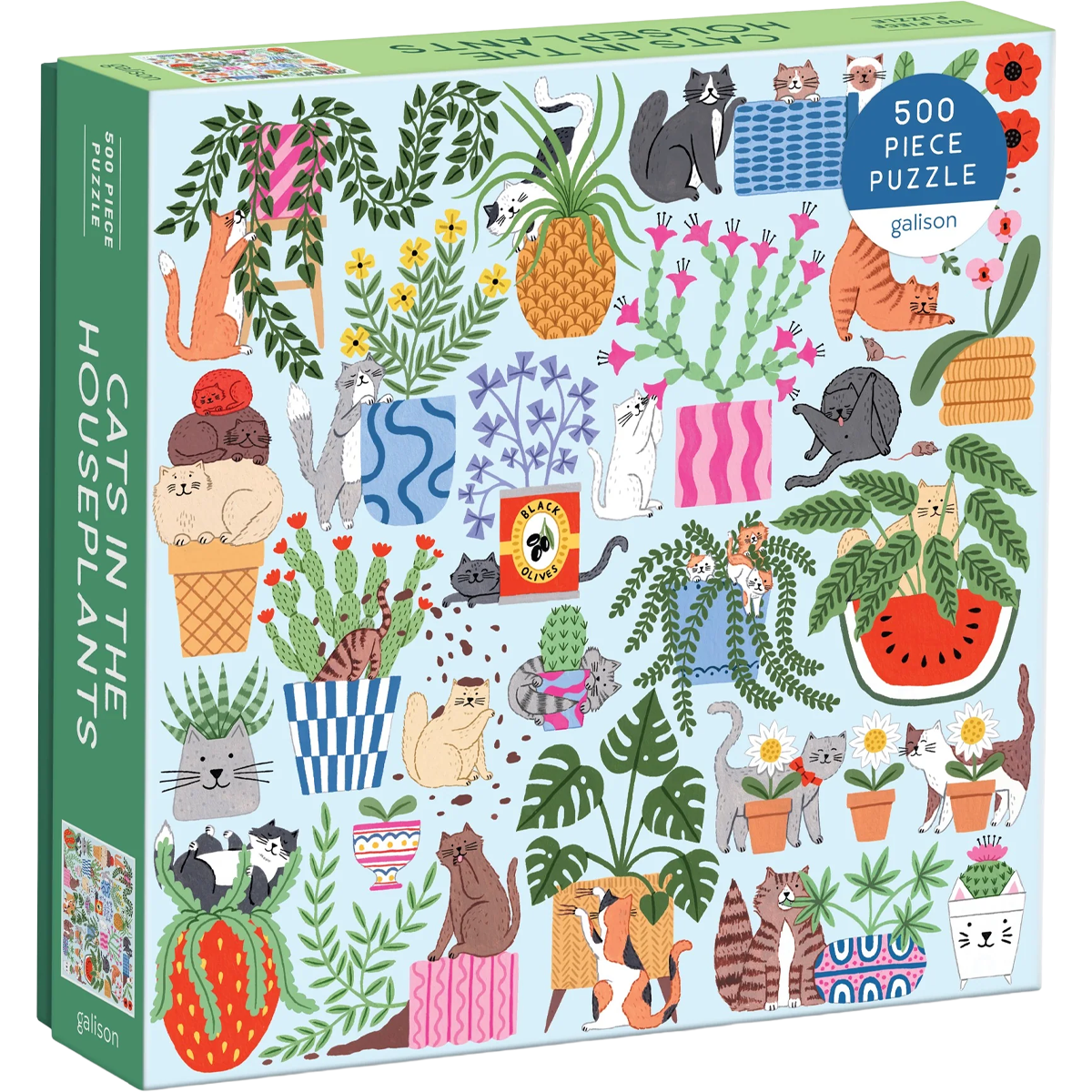 Cats in the Houseplants 500 Piece Puzzle alternate view
