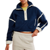 Free People Women's FPM Mountain High 1/2 Zip in 4405-Navy Combo
