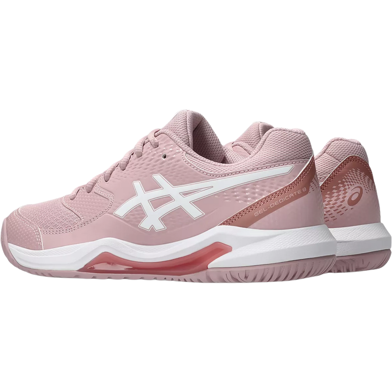 Women's Gel-Dedicate 8, Asics Women's Gel-Dedicate 8 in 702-Morganite/White pair left
