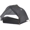 Big Agnes Tiger Wall UL1 Bikepack in Asphalt/Evening Primrose with ground cloth in fast fly set up