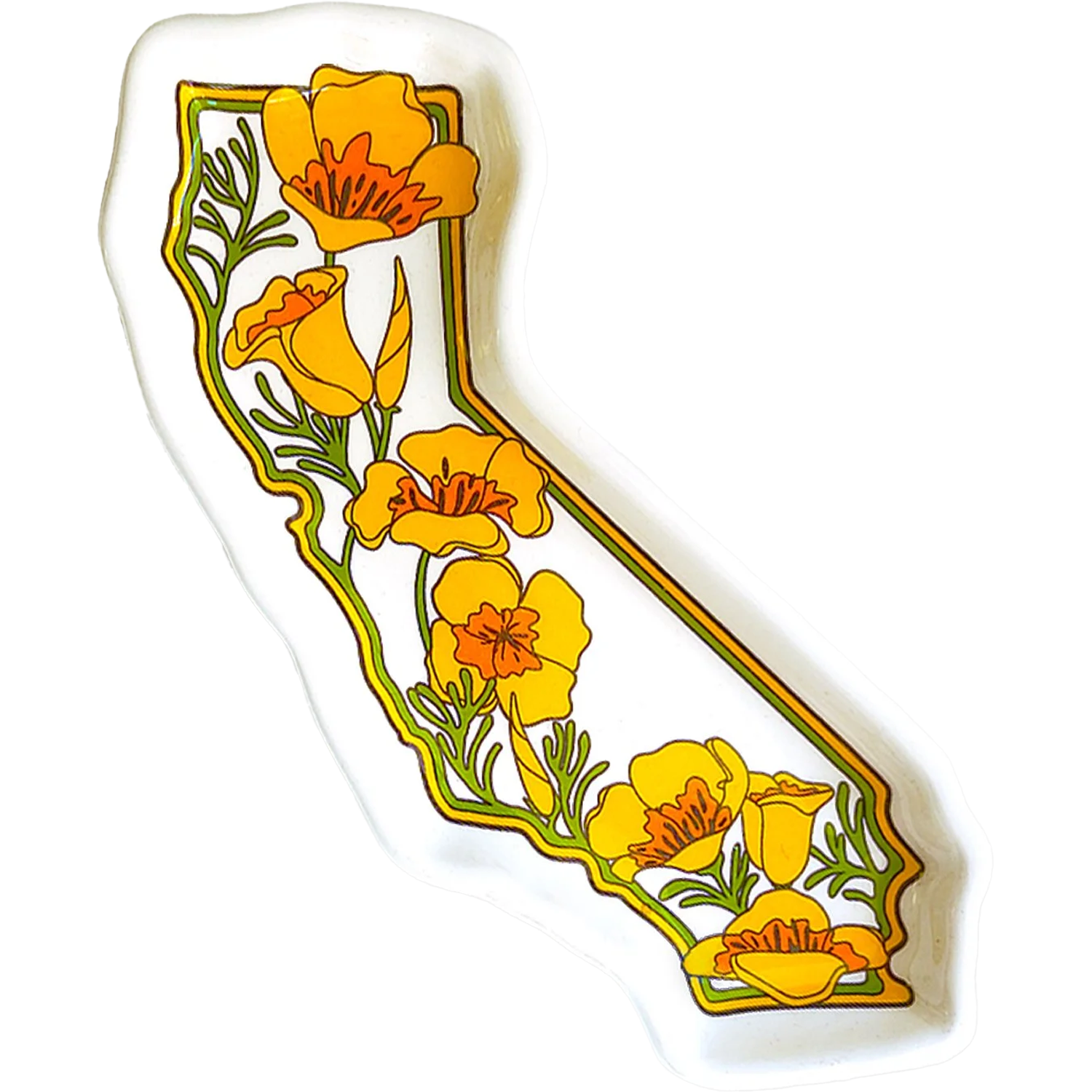 California State with Poppies Trinket Tray alternate view