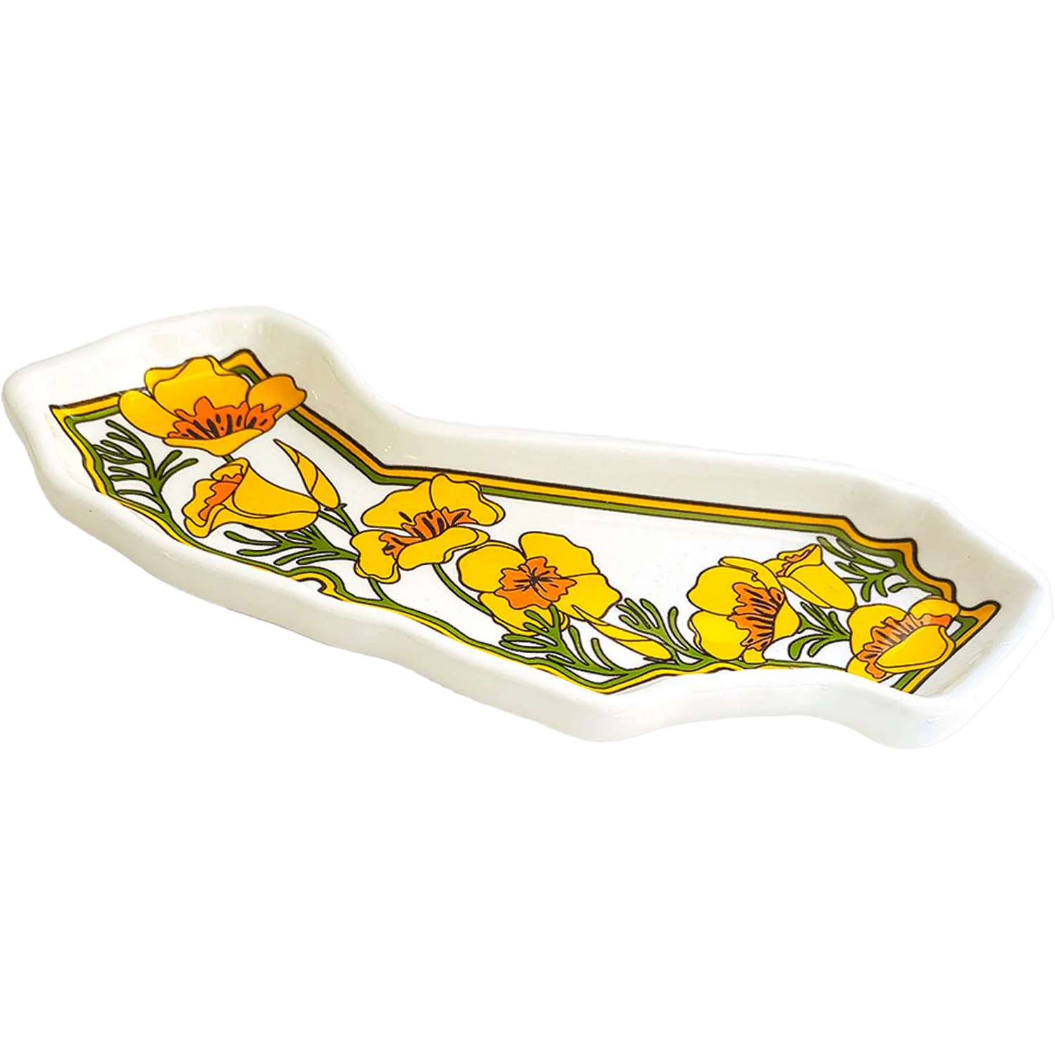 California State with Poppies Trinket Tray alternate view
