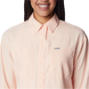 Columbia Women's Silver Ridge Utility Long Sleeeve Shirt 890-Peach Blossom collar