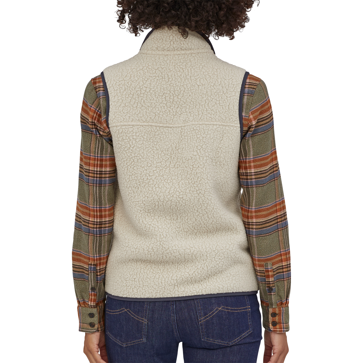 Women's retro discount pile fleece vest