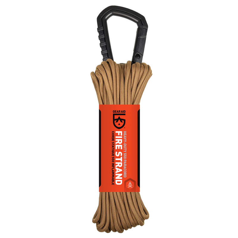 Fire strand 550 Paracord 50 ft, Fire strand 550 Paracord 50 ft Coyote in package