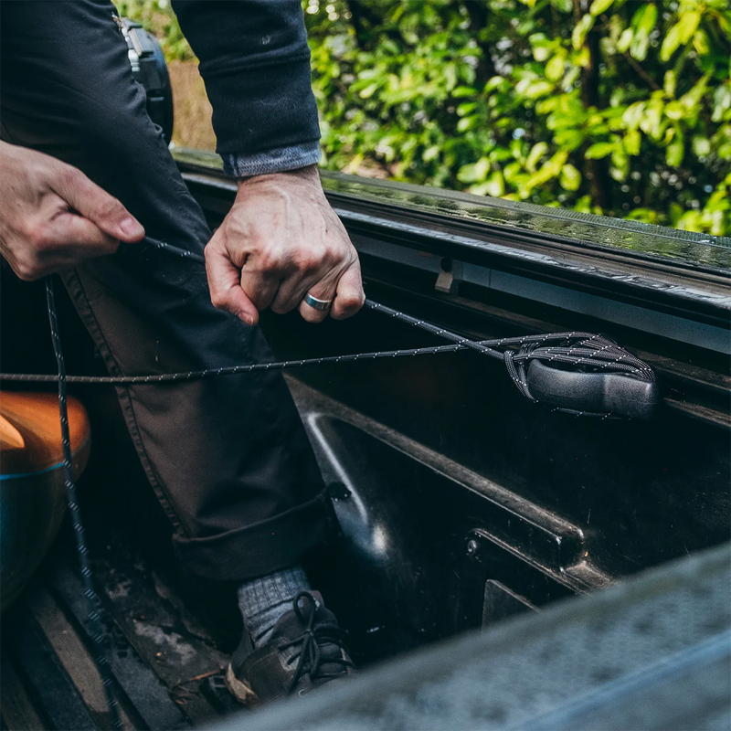 Extra Heavy-Duty 1100 Paracord 50 ft, Gear Aid Extra-Heavy 1100 Paracord 50 ft Black Reflective tied on truck