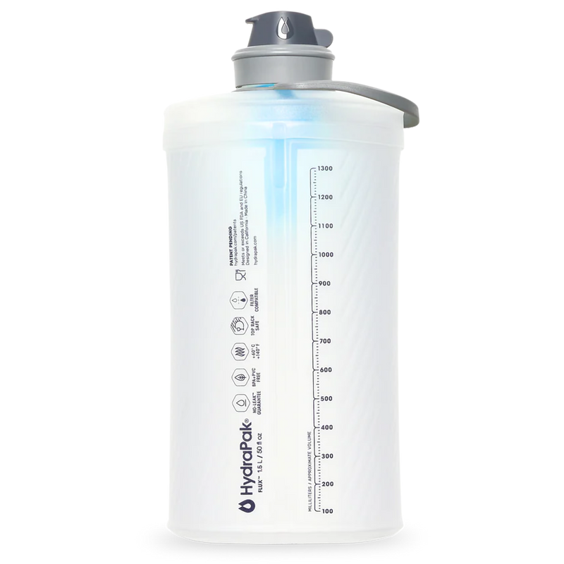 Flux+ 1.5L, Hydrapak Flux+ 1.5L Clear/HP Blue back