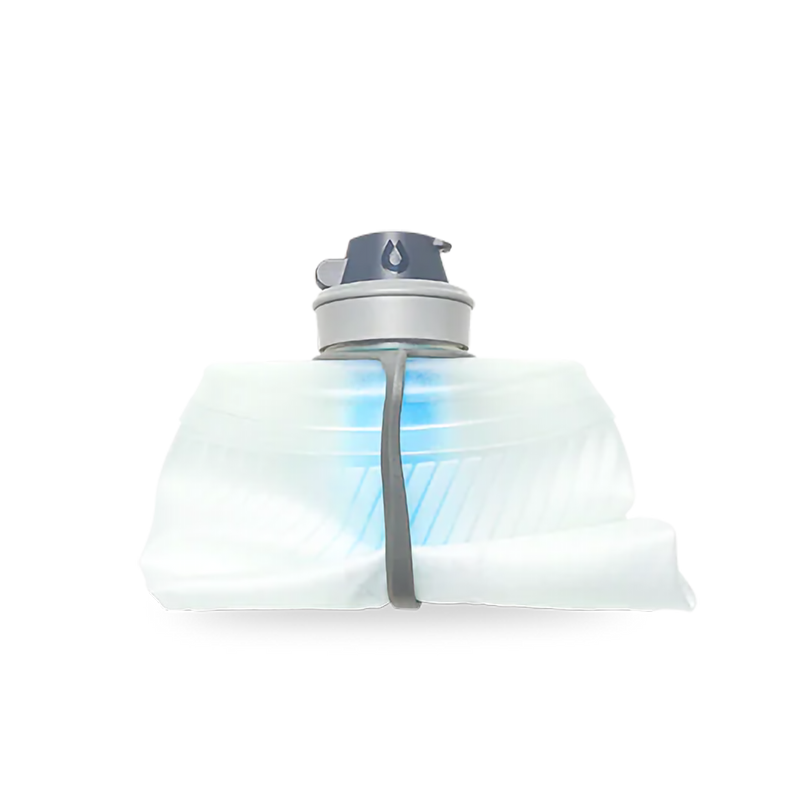 Flux+ 1.5L, Hydrapak Flux+ 1.5L Clear/HP Blue compacted