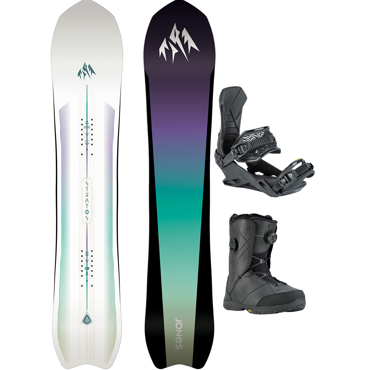 Jones Snowboards Women's Stratos Demo Snowboard Package – Sports