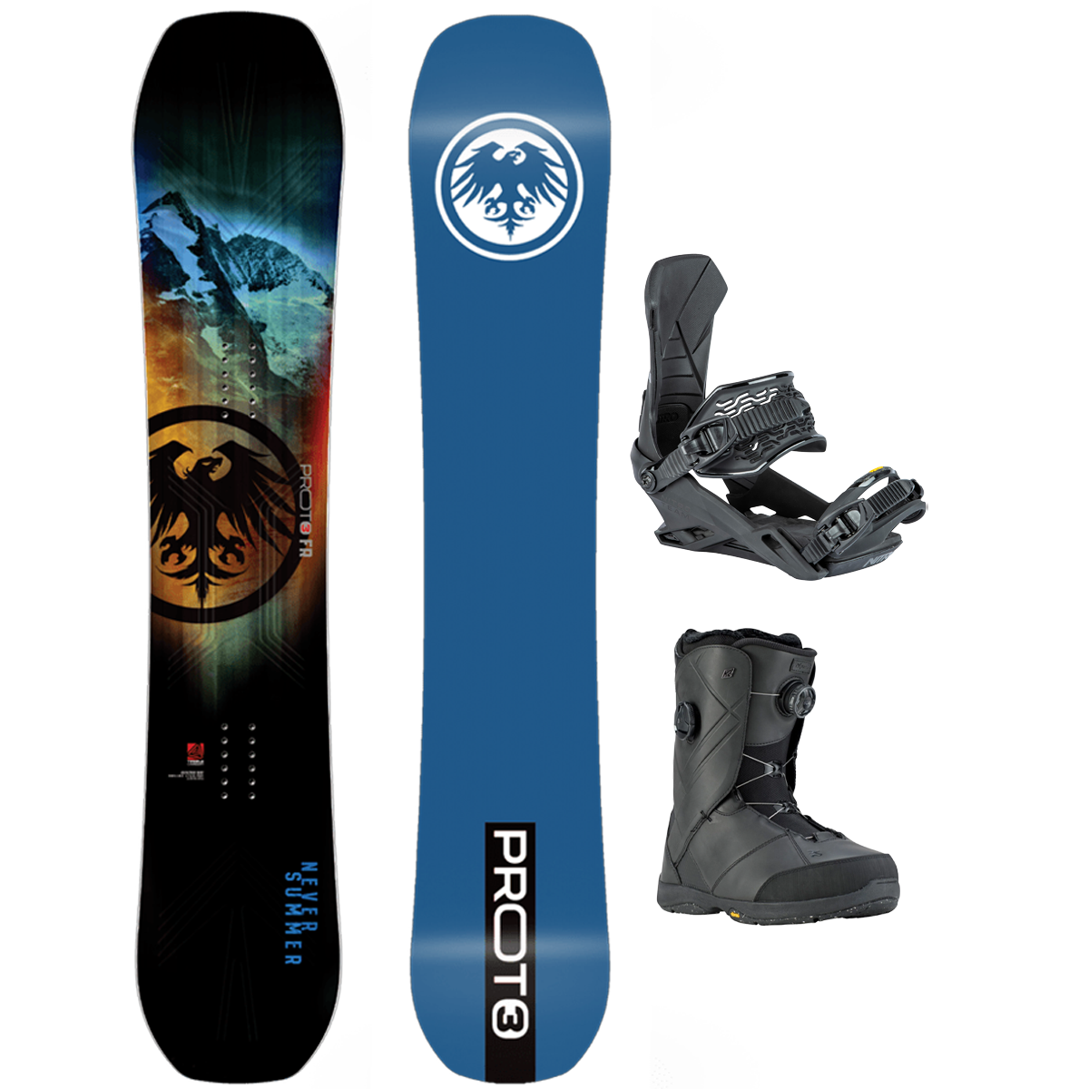 Never Summer Proto T3 FR Demo Snowboard Package – Sports Basement