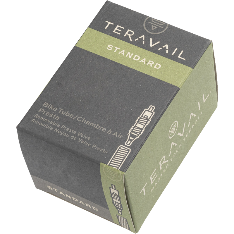 700c x 28 – 35 / 60mm Presta Valve, Teravail Standard Presta Tube packaging