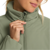 Vuori Women's Canyon Insulated Jacket PSO-Pistachio close up top zipper