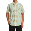 RVCA Men's Vacationist Short Sleeve GHZ-Green Haze on model front