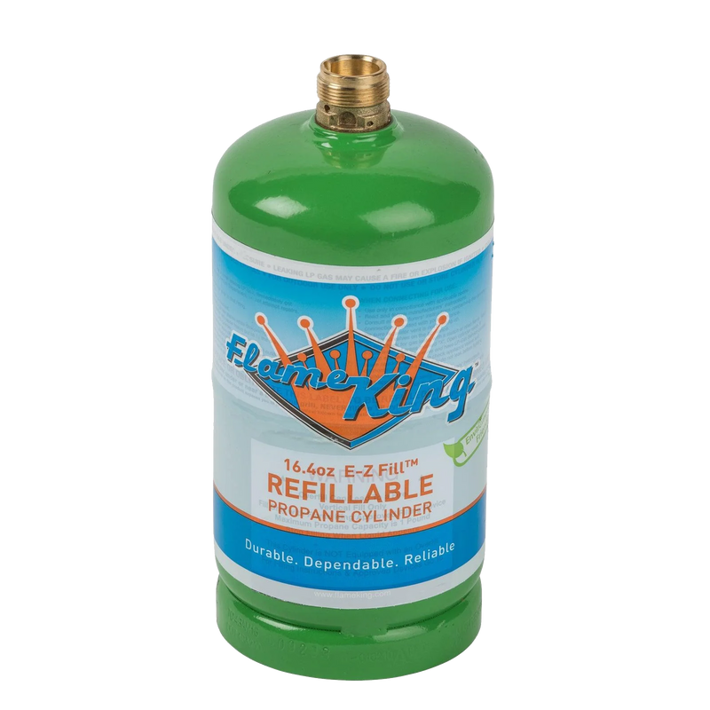 Refillable Propane Canister 16.4 oz, Flame King Filled New Propane Canister 16.4 oz