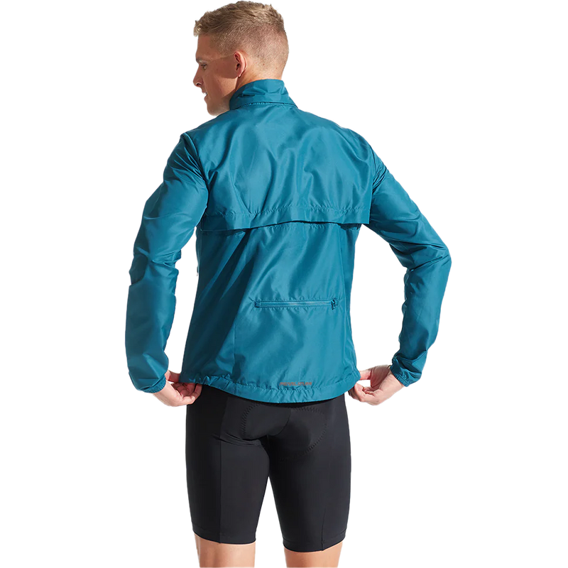 Men's Quest Barrier Convertible Jacket, Pearl Izumi Men's Quest Barrier Convertible Jacket Ocean Blue on model back