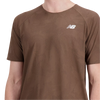 New Balance Men's Q Speed Jacquard Short Sleeve DUO-Dark Mushroom front logo