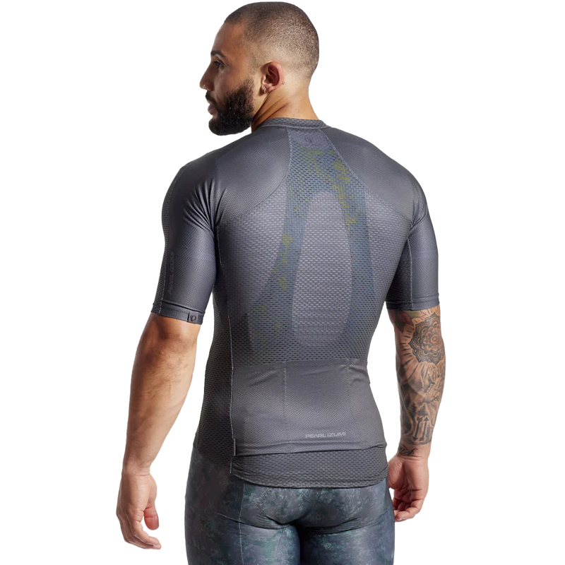 Men's Pro Mesh Jersey, Pear Izumi Men's Pro Mesh Jersey HD4-Urban Sage on model back