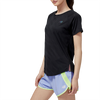 New Balance Women's Q Speed Jacquard Short Sleeve BK-Black on model front left