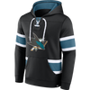 Fanatics Men's Sharks Iconic NHL Exclusive Pull Over Hoodie in Black/Active Blue