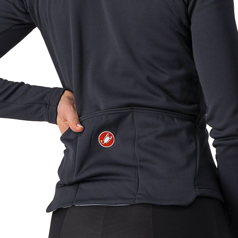 Women's Sinergia 2 Jersey Full Zip, Castelli Women's Sinergia 2 Jersey Full Zip light black white back pockets