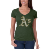 Forty Seven Brand Women's Oakland A's V-Neck Scrum Tee in Green