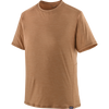 Patagonia Men's Capilene Cool Lightweight Short Sleeve in Trip Brown/Dark Trip Brown X-Dye