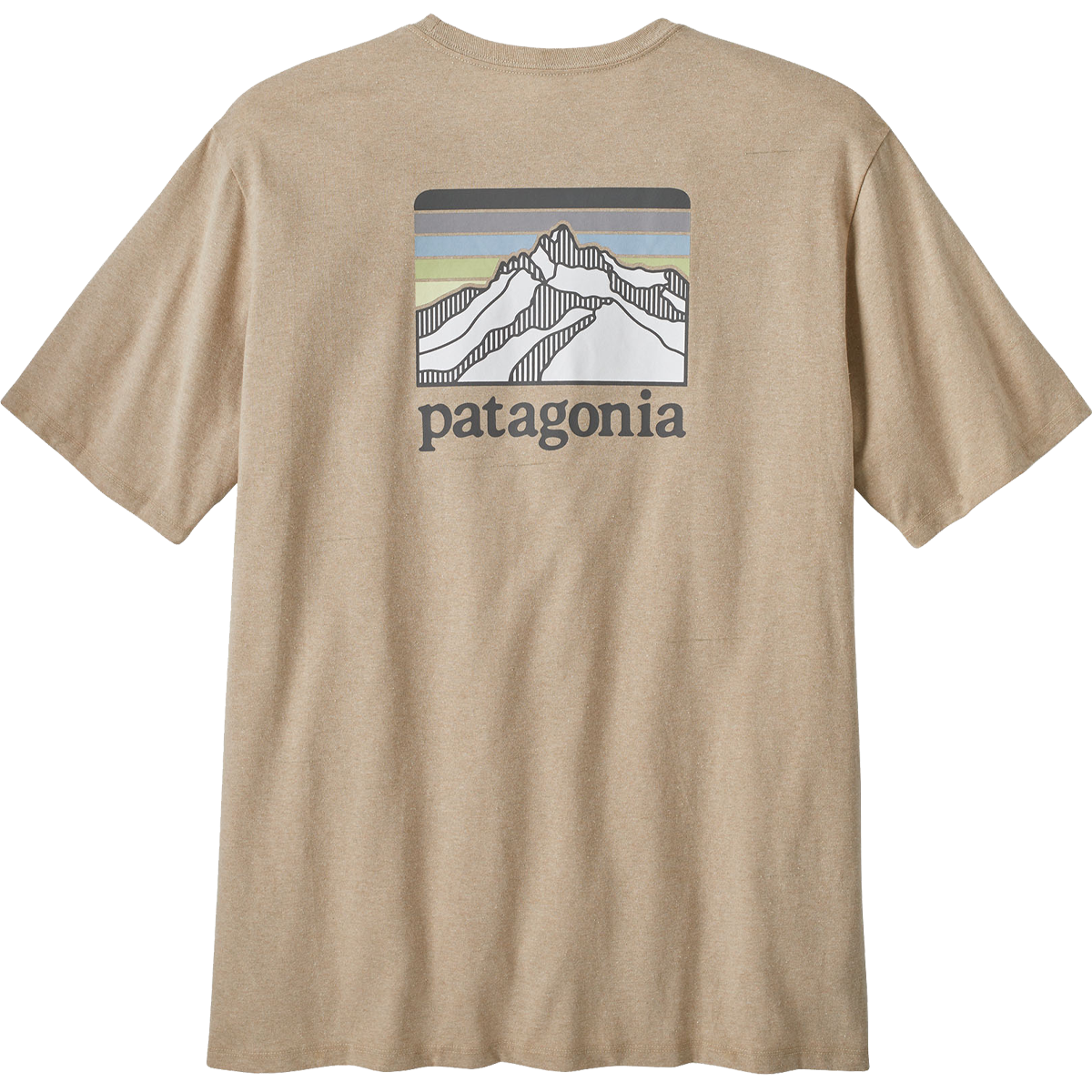 Boys Patagonia Mountain Logo Tee Shirt Plume Gray L 12