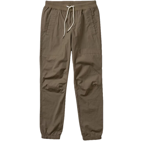 Vuori Men's Large Brown Rip Stop Pants Elastic Waist Zip & Drawstring  Skinny