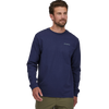 Patagonia Men's Long-Sleeved Line Logo Ridge Responsibili-Tee front on model