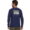 Patagonia Men's Long-Sleeved Line Logo Ridge Responsibili-Tee back on model