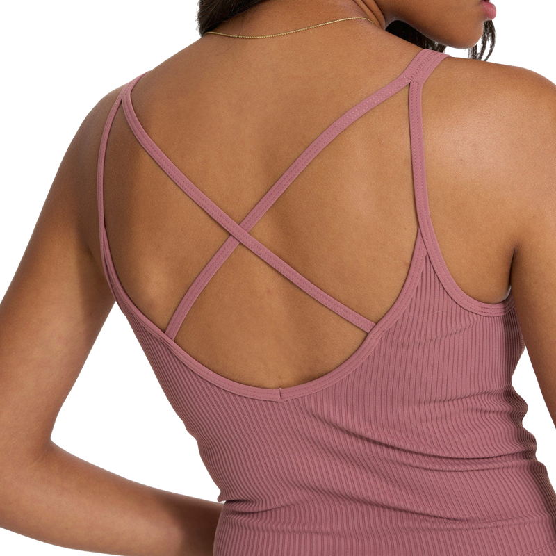Women's Rib Crop Tank, Vuori Women's Rib Crop Tank back detail