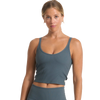 Vuori Women's Rib Crop Tank in Stone