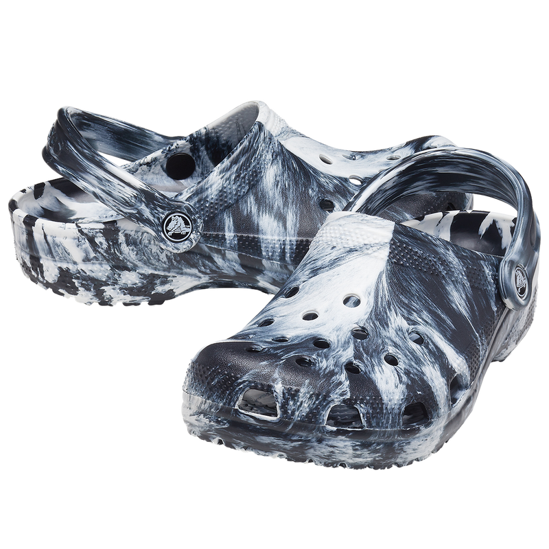 Classic Marbled Clog, Crocs Classic Marbled Clog 103-White/Black