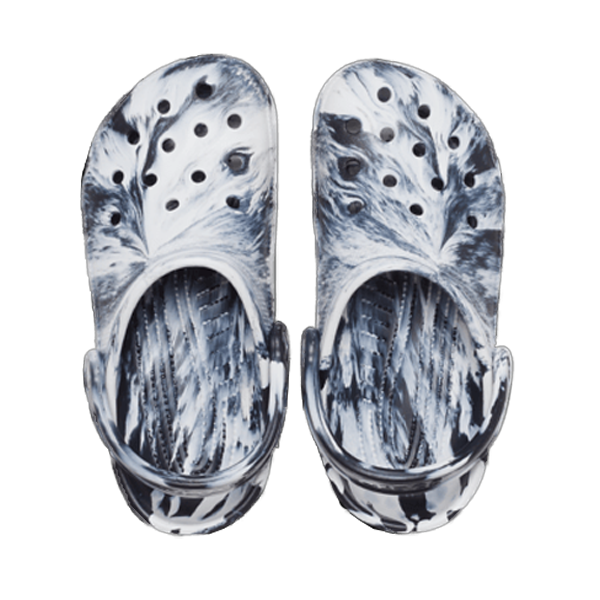 Classic Marbled Clog, Crocs Classic Marbled Clog 103-White/Black