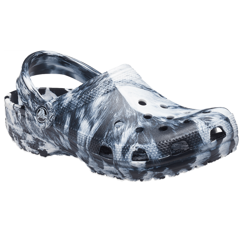 Classic Marbled Clog, Crocs Classic Marbled Clog 103-White/Black