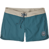 Patagonia Women's Wavefarer 5" Boardshorts in Clean Currents Patch/Abalone Blue