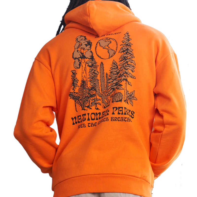 Men's Feel The Earth Breathe Hoodie, Parks Project Men's Feel The Earth Breathe Hoodie Orange