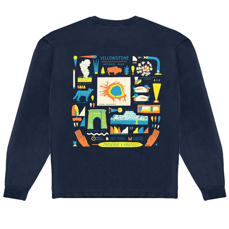Men's Yellowstone NP 150th Anniversary Long Sleeve Tee, Parks Project Men's Yellowstone NP 150th Anniversary Long Sleeve Tee back